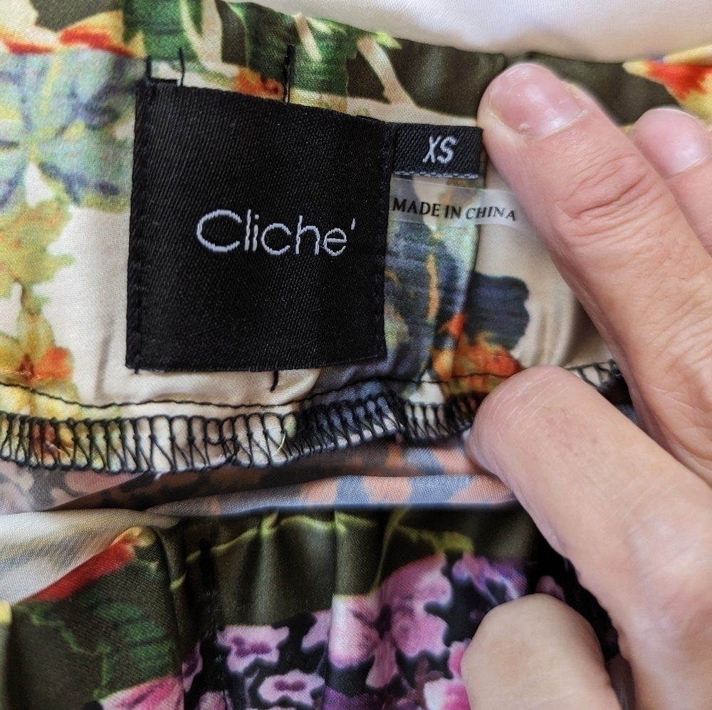 Cliché Floral Patchwork Pattern Straight Multicol… - image 4